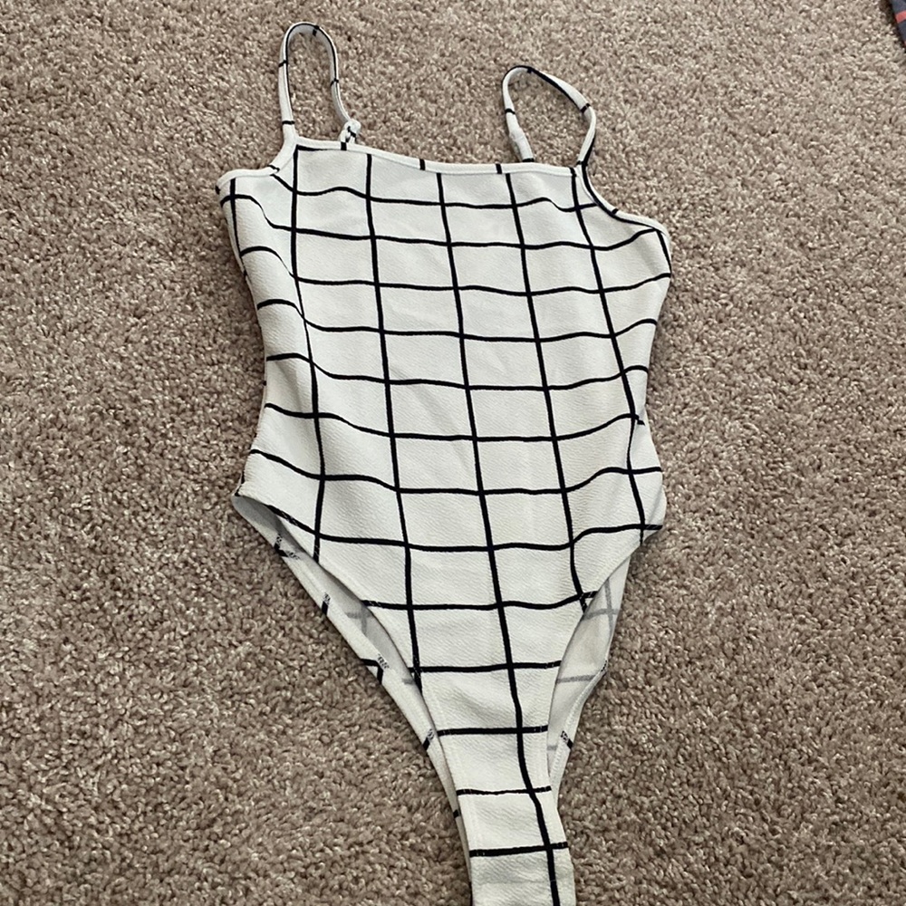 Black and white stripe bodysuit